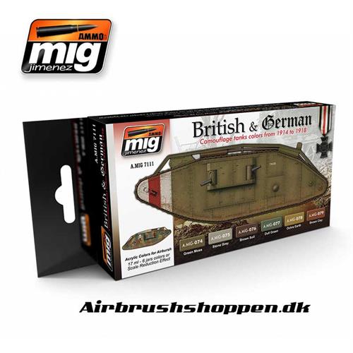 A.MIG 7111 WW I British & German Set 6x17 ml